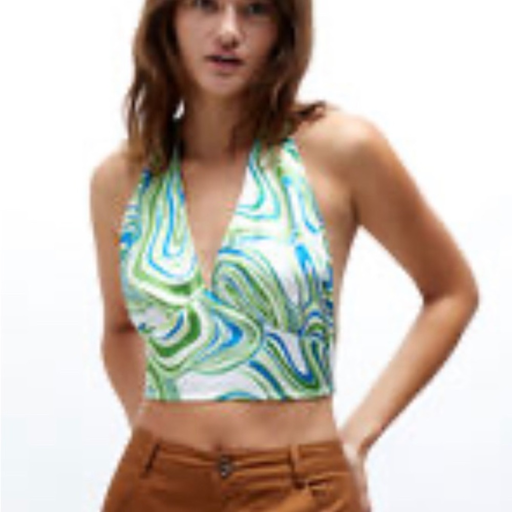 PACSUN LA Hearts Satin Halter Top